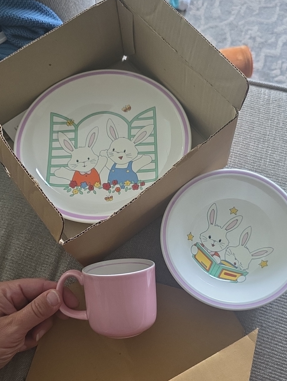 Studio Nova Sunshine Buddys 3-Piece Children Set 's Dish Set Pink & White